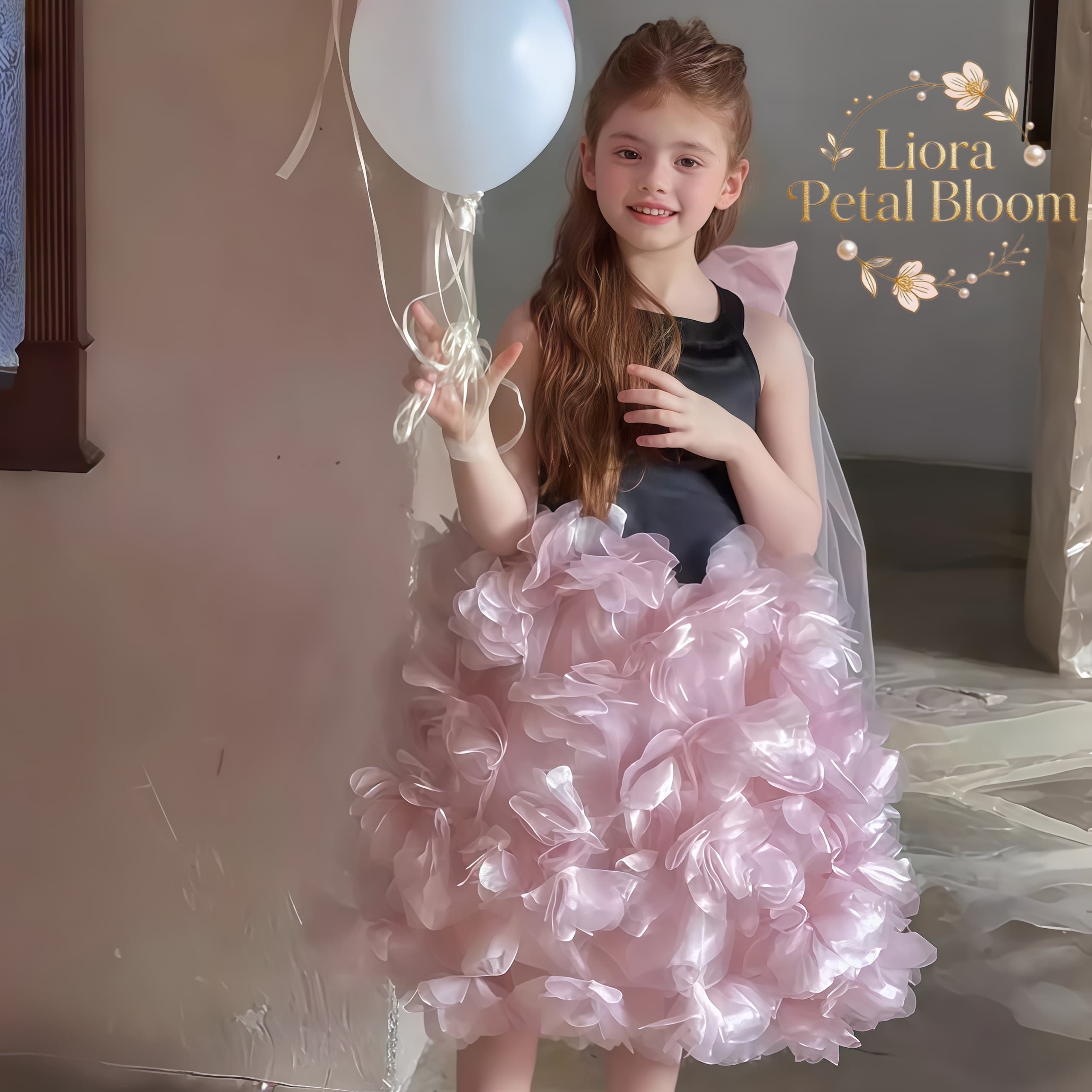 Formal Attire Woman - Girls' Black Floral Tulle Dress Girls'
