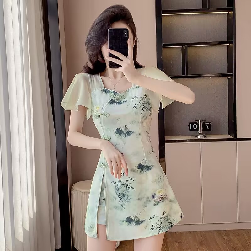 Women Formal Wear For Summer - Summer Chinese Style Sweet Cheongsam Two-Piece