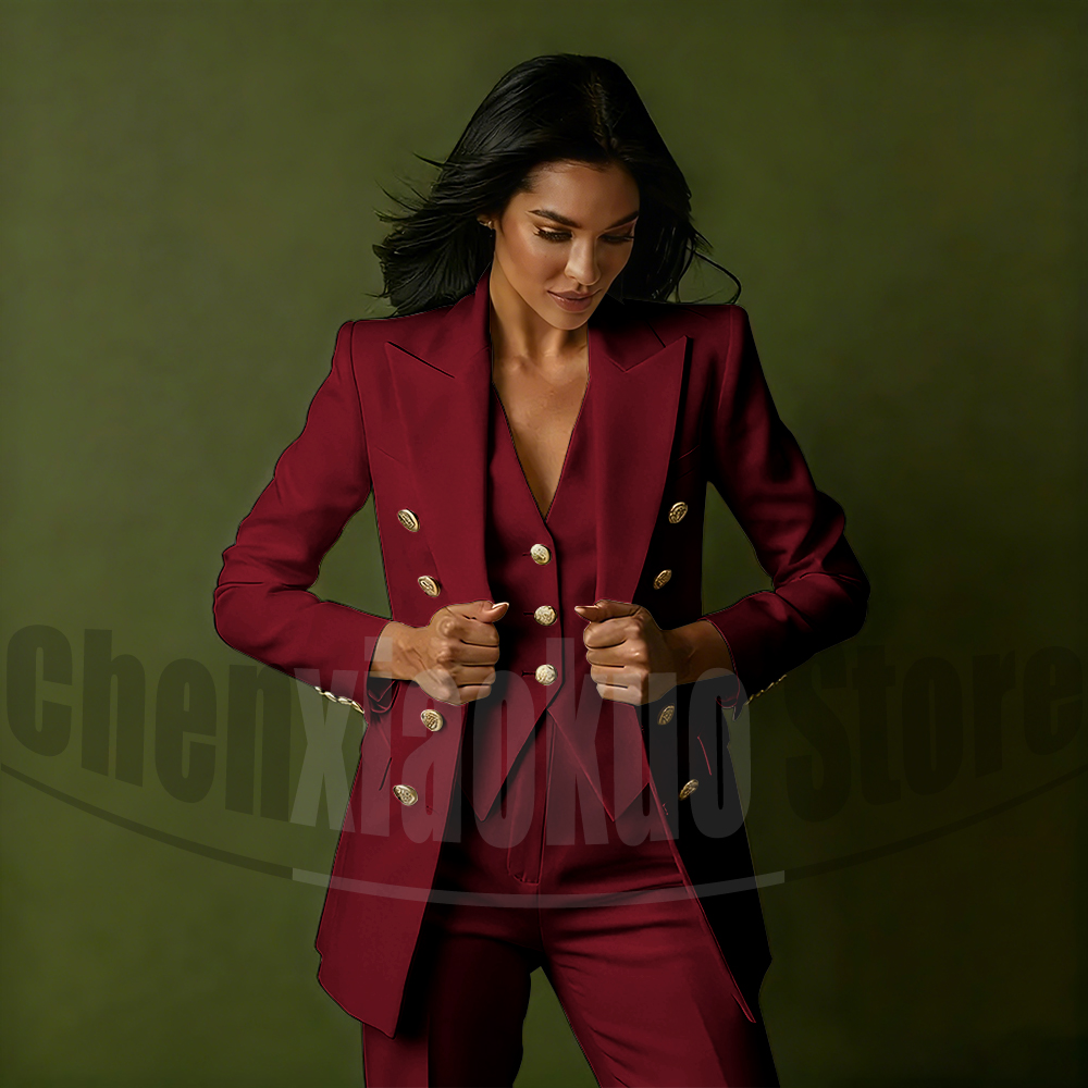 Women's Double Breasted Three  - огляд і ціна Women Formal Wear With Blazer