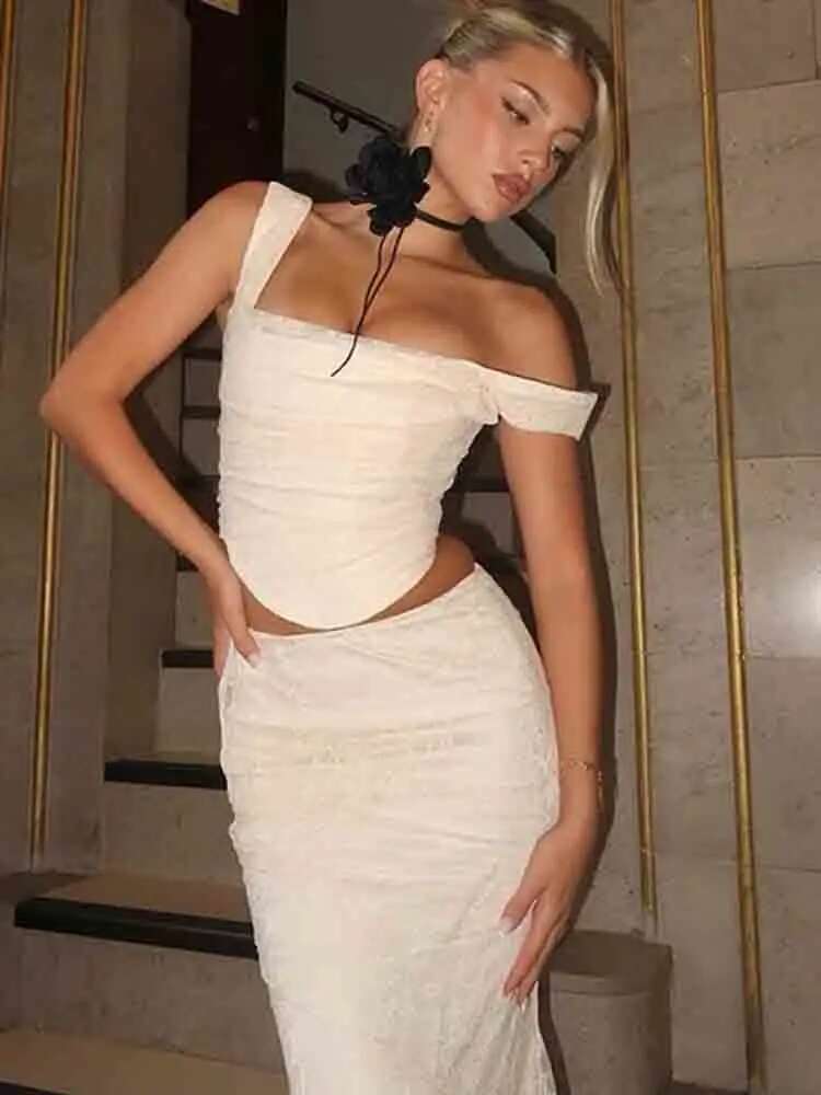 White Lace Vintage Sexy Two Pi - огляд і ціна Women Formal Wear For Summer