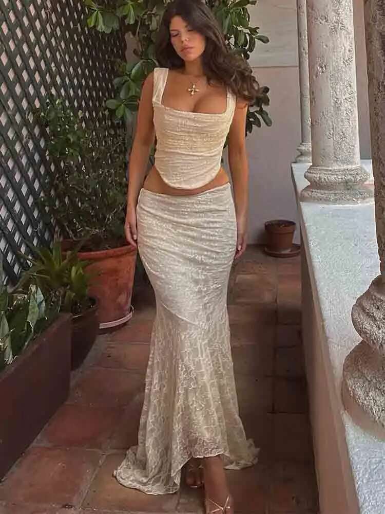 White Lace Vintage Sexy Two Pi - огляд і ціна Women Formal Wear For Summer