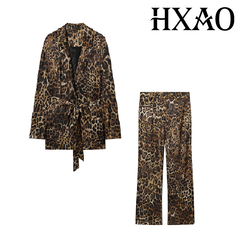 HXAO Leopard Pants Sets 2 Piec - огляд і ціна Formal Attire Woman