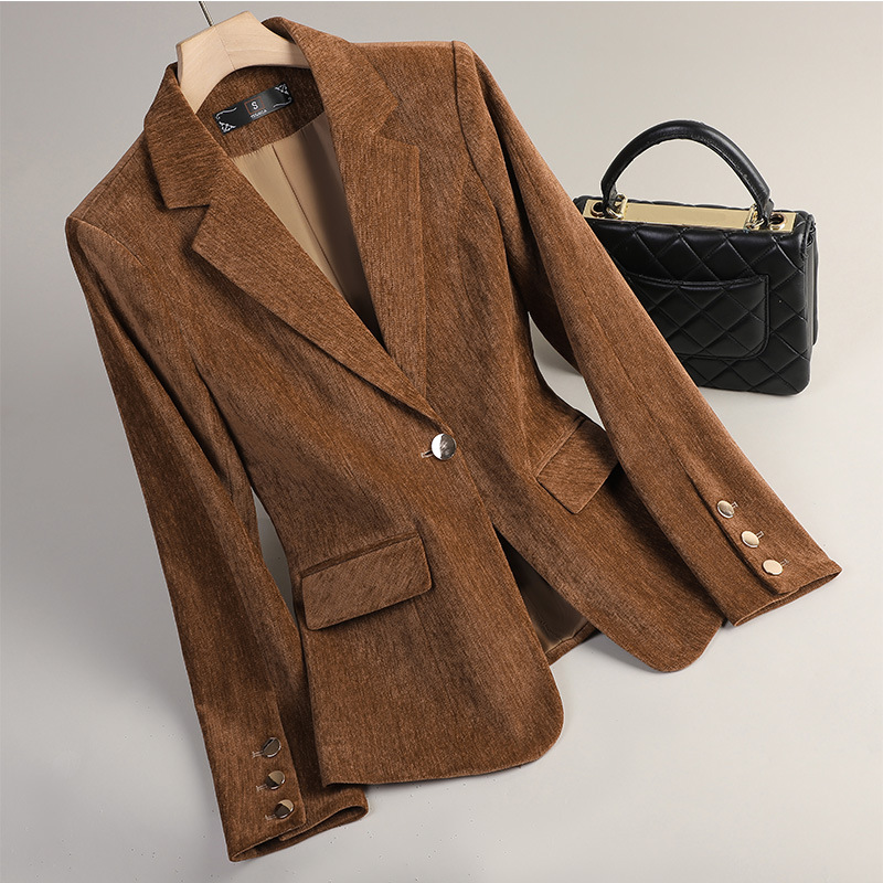 Yellow Gold Velvet Blazer Wome - огляд і ціна Women Formal Wear With Blazer