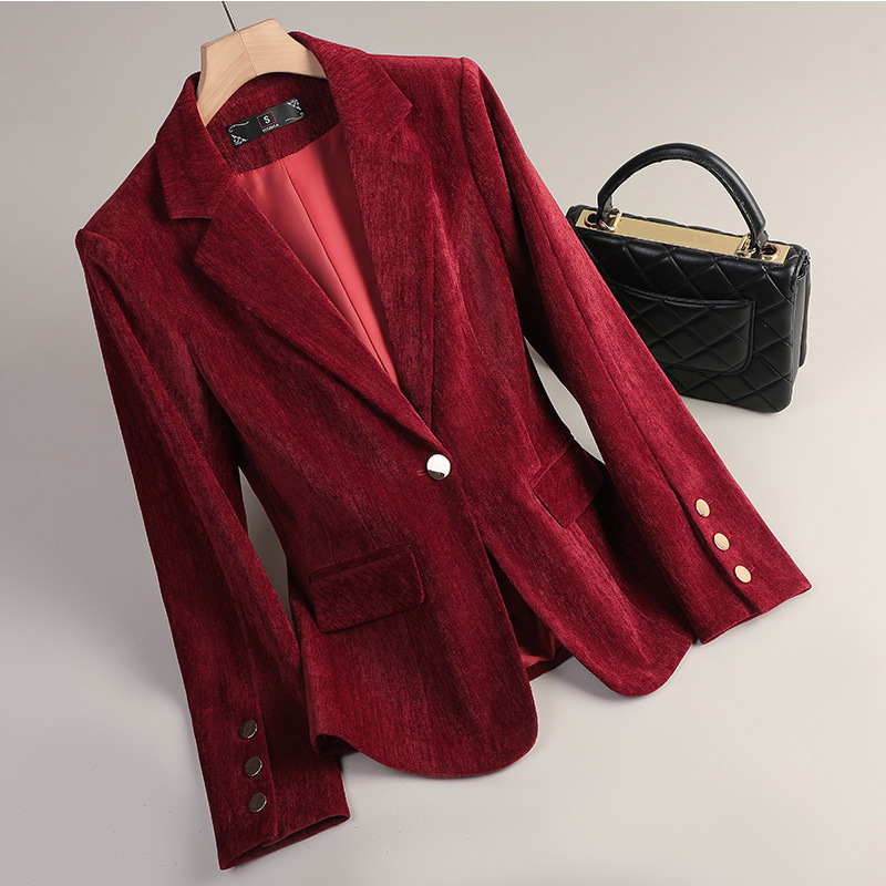 Yellow Gold Velvet Blazer Wome - огляд і ціна Women Formal Wear With Blazer