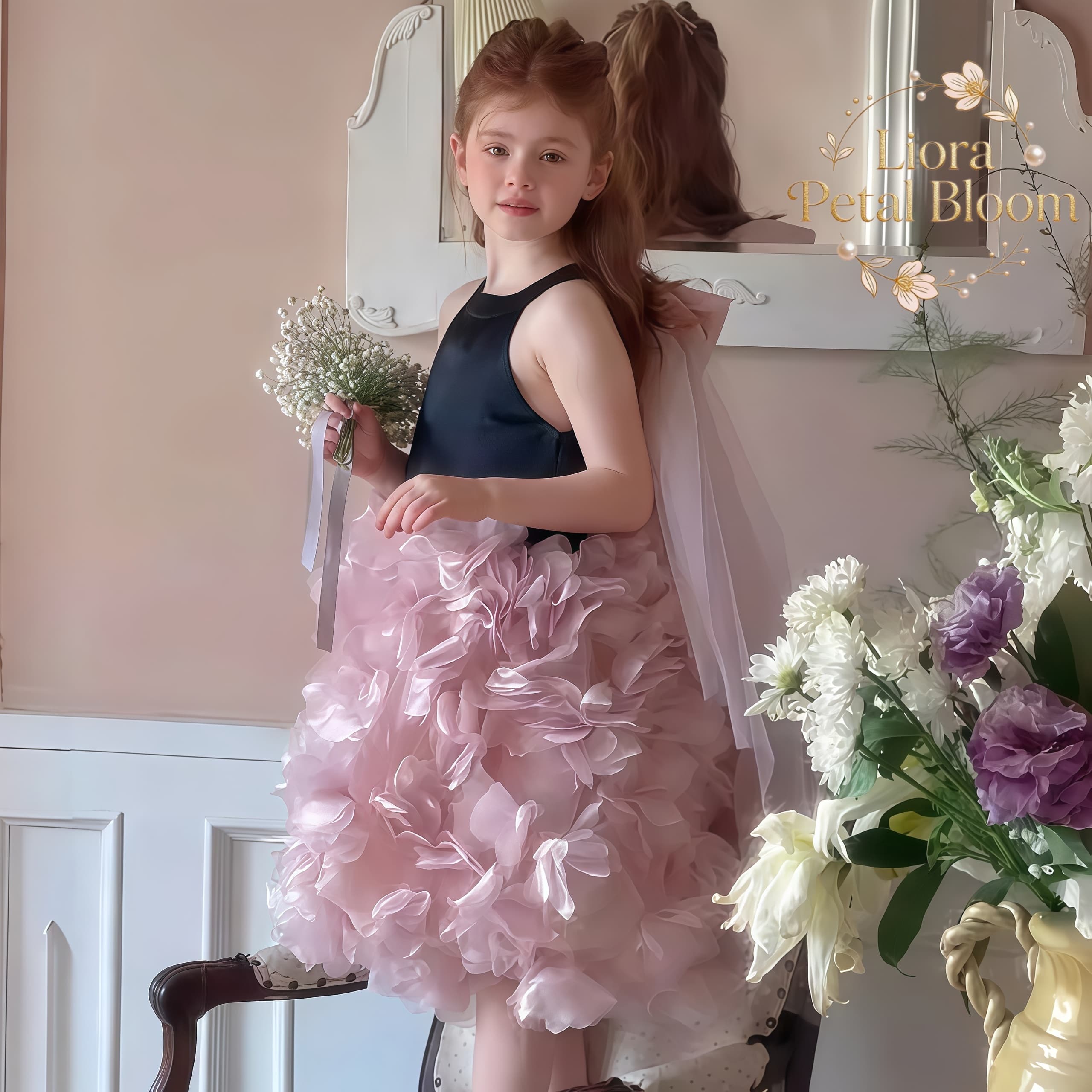 Girls' Black Floral Tulle Dres - огляд і ціна Formal Attire Woman