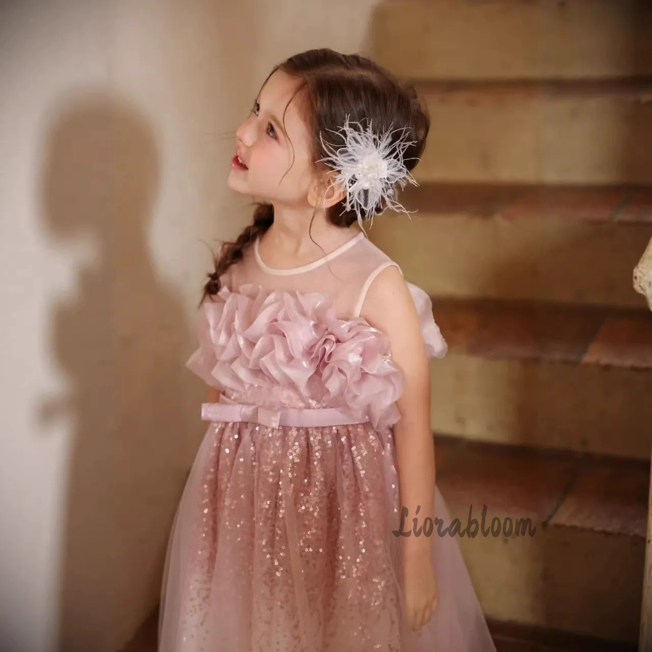 Girls' Pink Wavy Tulle Formal  - огляд і ціна Formal Attire Woman