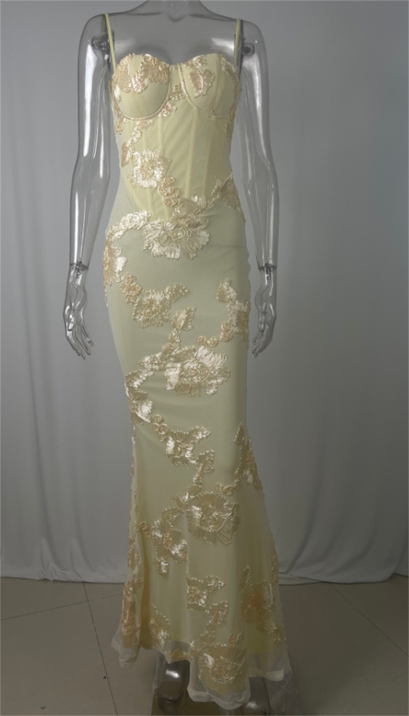 Yellow Embroidery Women Prom D - огляд і ціна Women'S Holiday Formal Wear
