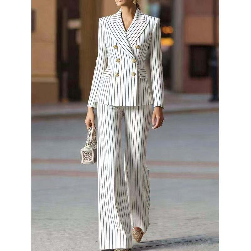 Autumn Pant Suit Women Striped - огляд і ціна Women Formal Wear With Blazer