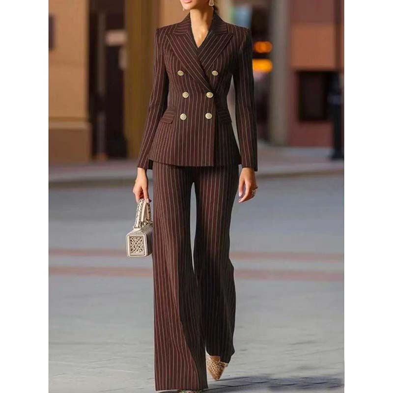 Autumn Pant Suit Women Striped - огляд і ціна Women Formal Wear With Blazer