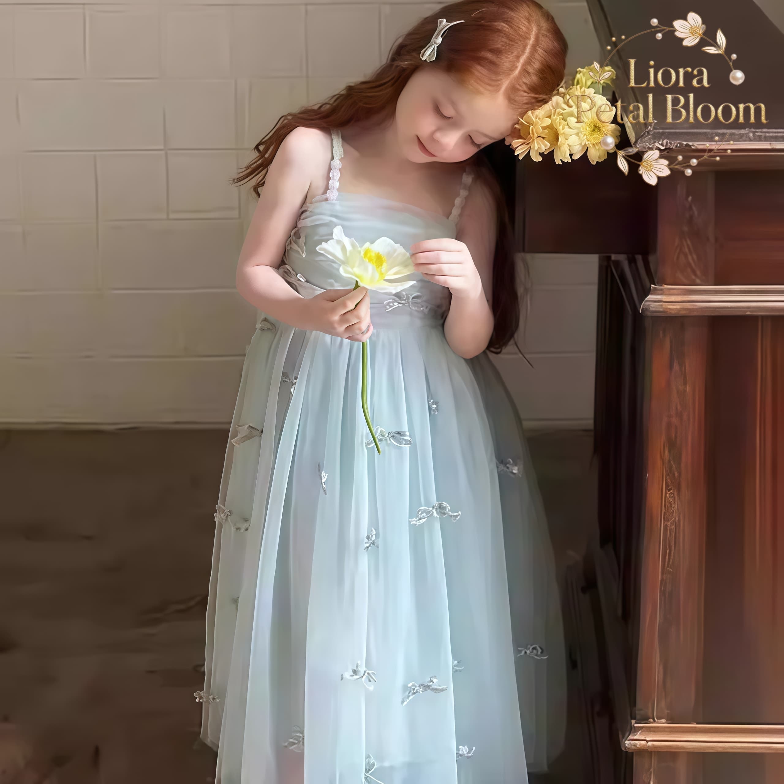 Girls' Blue Bow-Accent Dress G - огляд і ціна Formal Attire Woman